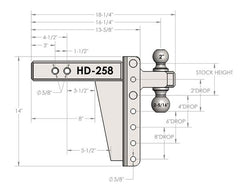 2.5" HEAVY DUTY 8" DROP/RISE HITCH